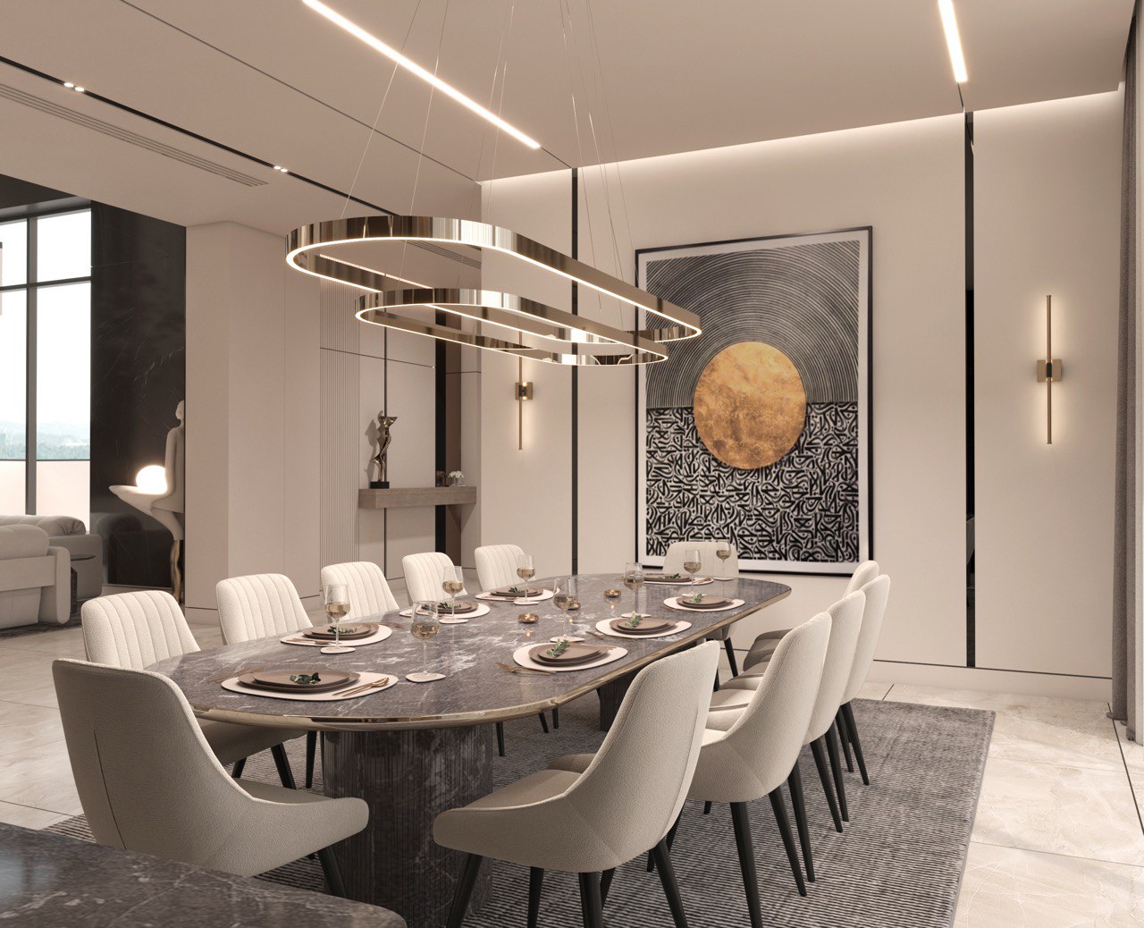 Modern 1BHK Interior Design in Torch Tower, Dubai Marina
