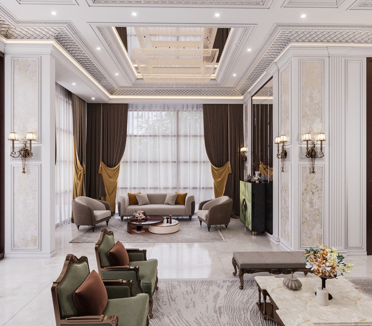 Luxurious Classic Majlis & Corridor Design in Abu Dhabi
